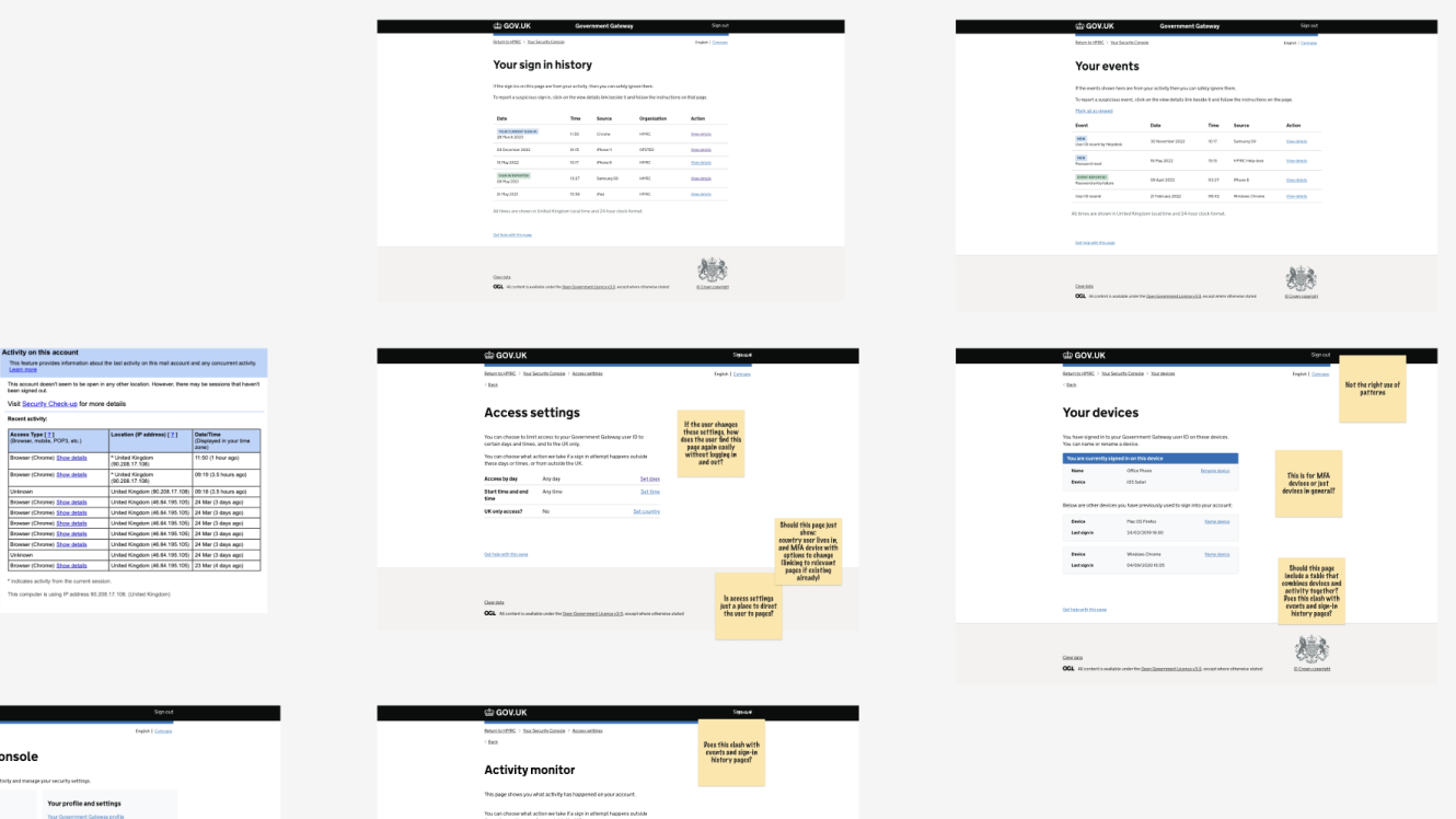 Design review and service analysis work for the HMRC Security Console