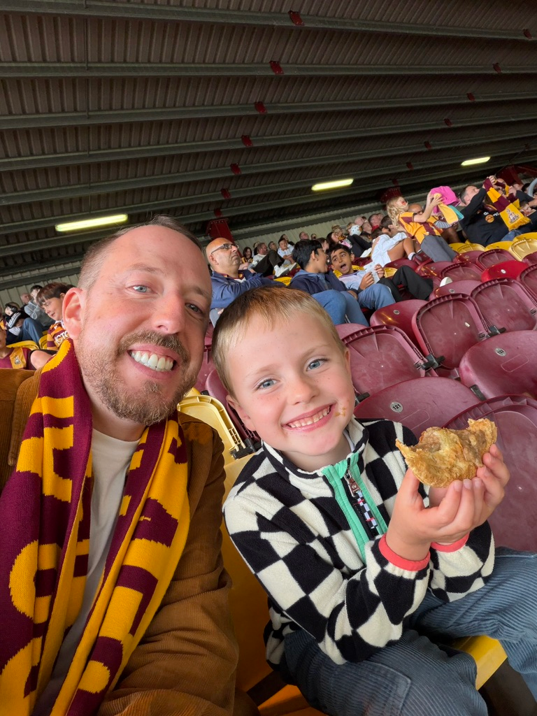 Our first Bradford City match at Valley Parade